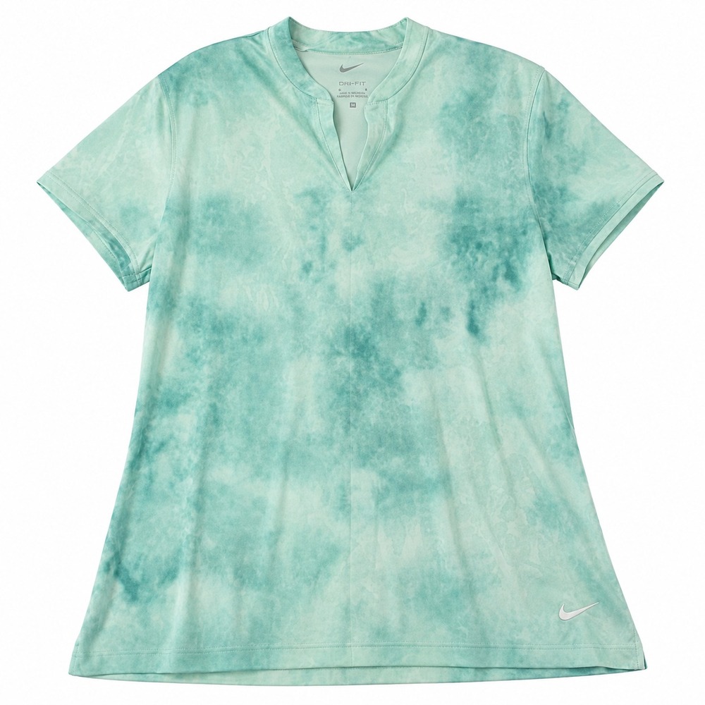 Nike Dri-Fit Athletic Shirt Womens Medium Green Tie Dye Casual Sport Athleisure